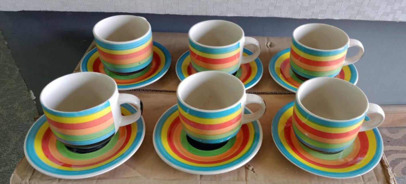12pcs Tea or coffee cup and saucer(6cups and 6saucers)