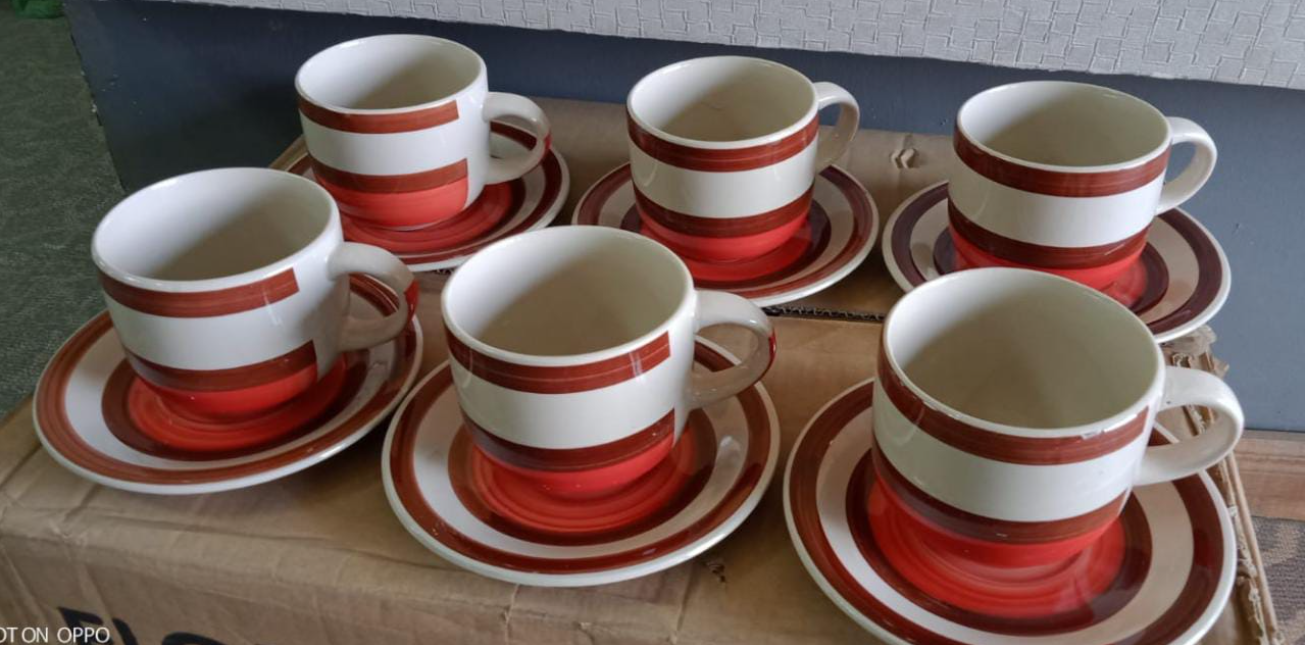 12pcs Tea or coffee cup and saucer(6cups and 6saucers)