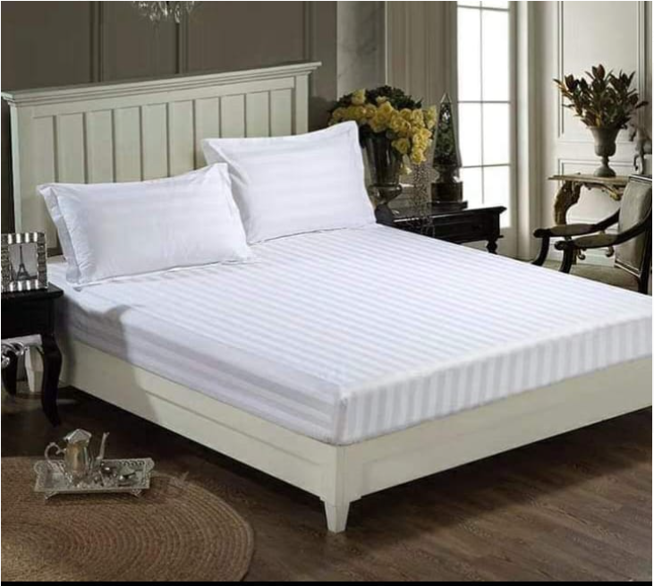 4PCS High-Quality Cotton stripped bedsheets (2 Bedsheets, 2 pillowcases)