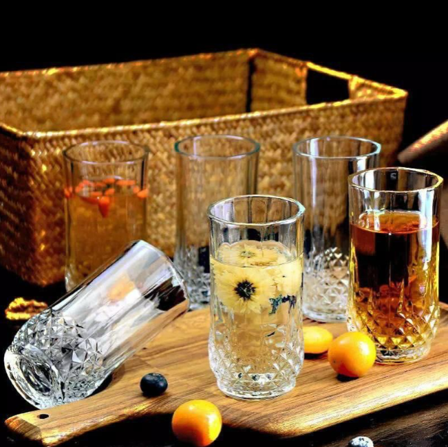 Set of 6 Long Diamond Glasses
