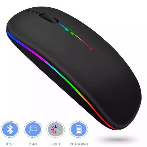 The Rechargeable Bluetooth Wireless Mouse with 2.4G RGB LED lights is the perfect combination of style, functionality, and convenience for all your computing needs. Comes With A USB Receiver