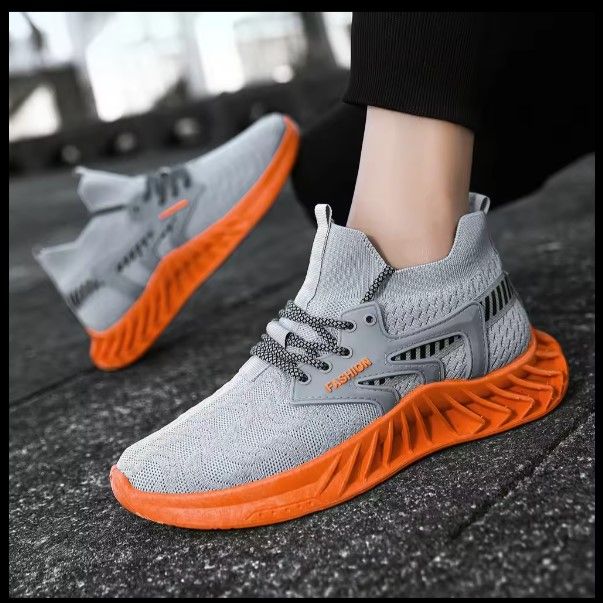 Hot selling men's breathable flying woven running sneaker elastic running shoes Quality Comfortable Mens Casual Shoes Low Price Sports Shoes Fashion Men Sneakers