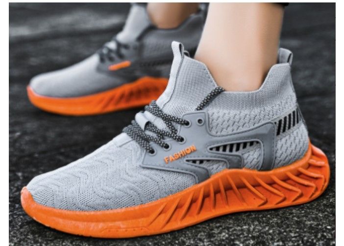 Hot selling men's breathable flying woven running sneaker elastic running shoes Quality Comfortable Mens Casual Shoes Low Price Sports Shoes Fashion Men Sneakers