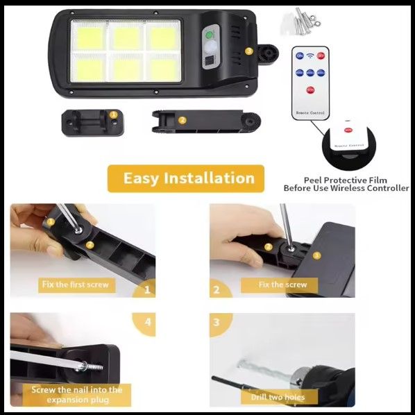 Hot sell Street Solar Led Light Waterproof Motion Sensor Lamp Large Solar Lamp Induction Garden Solar Lamp With Remote Control  For Garden Patio Path Yard Deco And Homestead Lighting