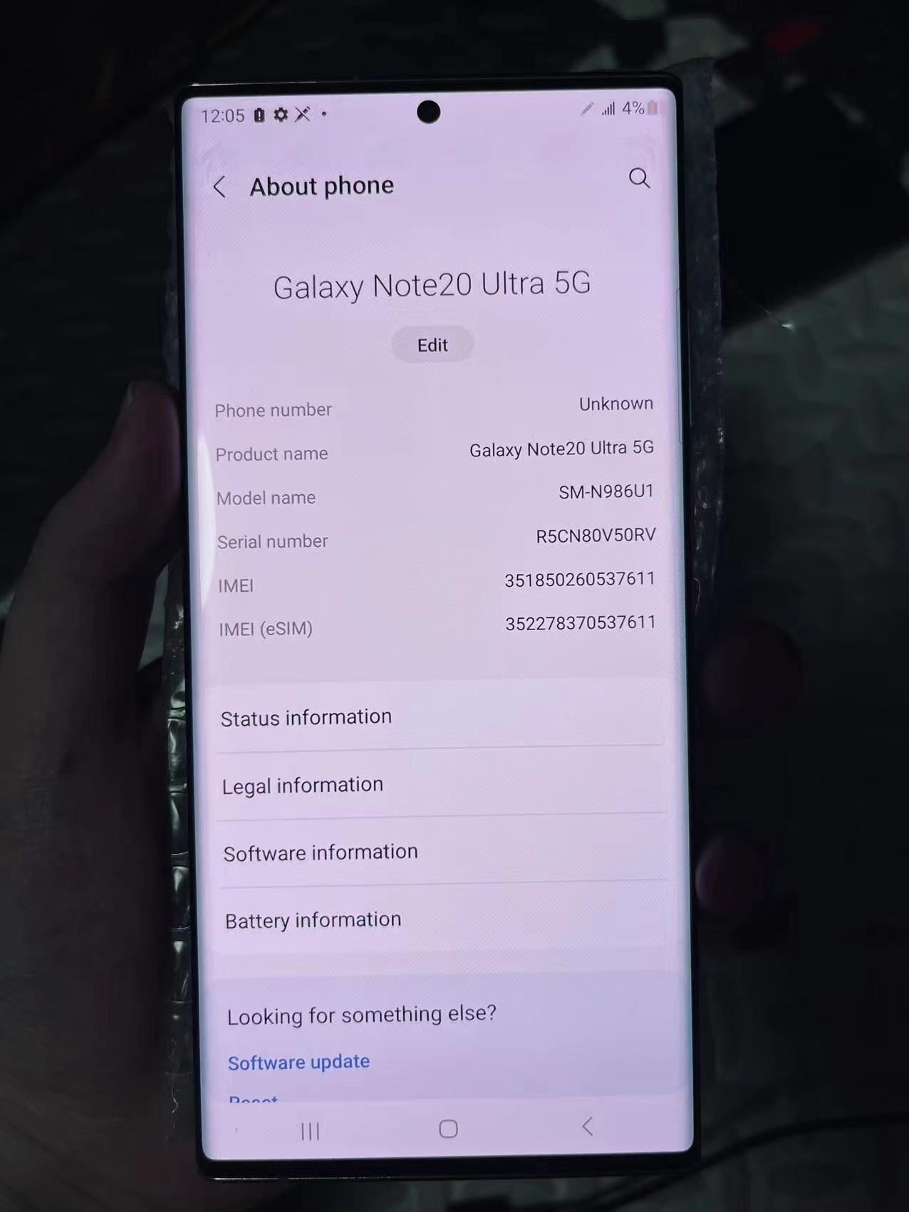 Refurbished Samsung Galaxy Note 20 Ultra Original 5G Smartphone Note 20U 12GB + 128GB Cellphone