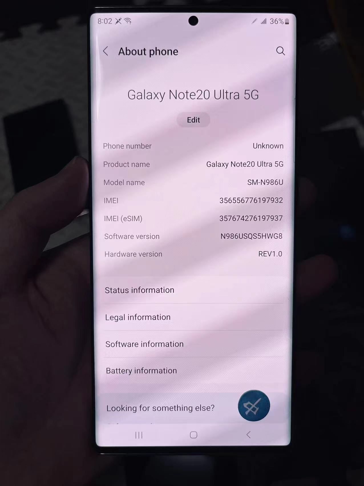 Refurbished Samsung Galaxy Note 20 Ultra Original 5G Smartphone Note 20U 12GB + 128GB Cellphone