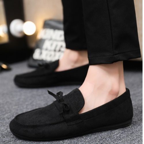 40-46Autumn men's shoes, casual shoes, cloth shoes, beanie shoes, men's slip-on shoes black