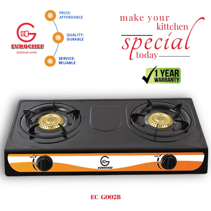 Eurochef 2 Burner Gas Stove Stainless Steel Double Burner Gas Cooker Saving Gas cooker