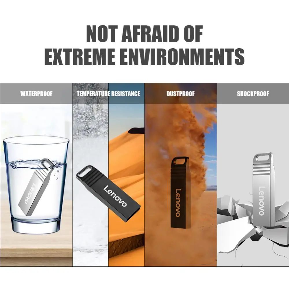 Lenovo Pen Drive 2tb High Speed Flash Memory Metal Pendrive 1tb Flash Drive 512GB 256GB USB Memory Storage Device U Disk for PC