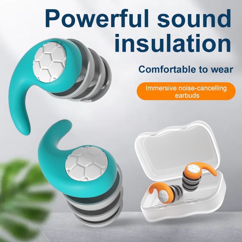 Sleep Noise Prevention Earplugs Snore Reducing Aids Swimming Earplugs Sleeping Ear Plugs Soft Silicone Waterproof Earbud ,Ear Plugs For Swim Sleep & Travel & Work Reusable Comfy