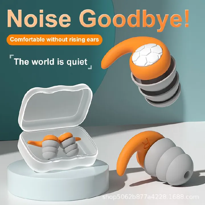Sleep Noise Prevention Earplugs Snore Reducing Aids Swimming Earplugs Sleeping Ear Plugs Soft Silicone Waterproof Earbud ,Ear Plugs For Swim Sleep & Travel & Work Reusable Comfy