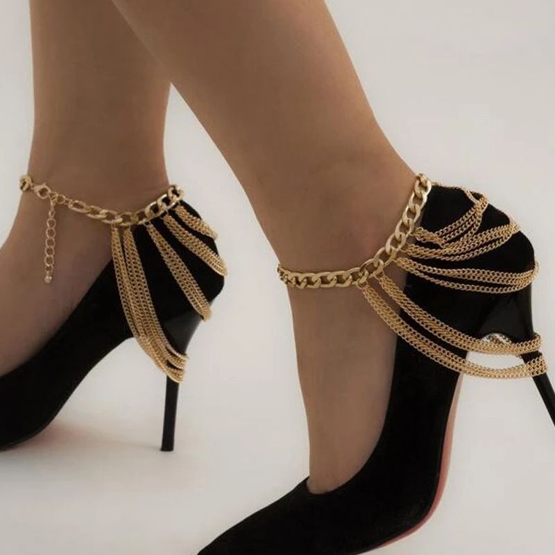 1PC Adjustable Ankles Foot Chain Jewelry New Fashion  Tassel  Chain High Heel Shoe Simple Foot Ankle Beach Jewelry Foot Bracelet For Women Girl Anklet Gift  Bridal Bracelet Leg Gifts