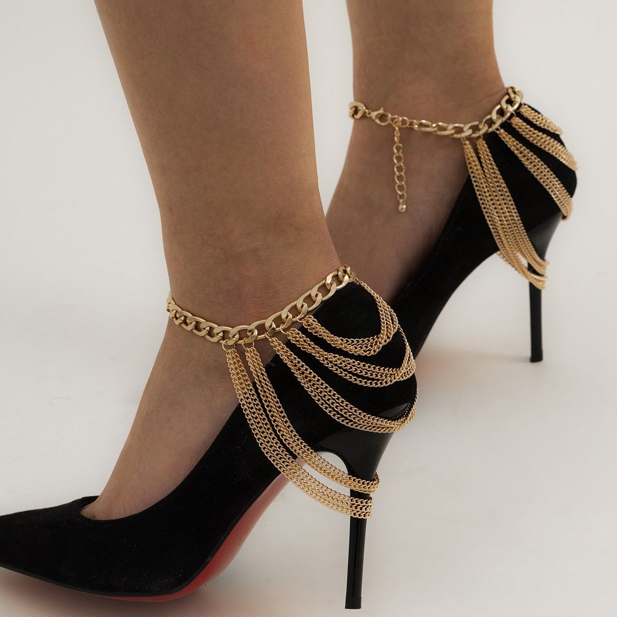 1PC Adjustable Ankles Foot Chain Jewelry New Fashion  Tassel  Chain High Heel Shoe Simple Foot Ankle Beach Jewelry Foot Bracelet For Women Girl Anklet Gift  Bridal Bracelet Leg Gifts