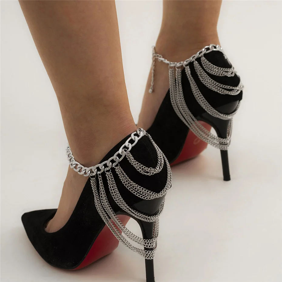 1PC Adjustable Ankles Foot Chain Jewelry New Fashion  Tassel  Chain High Heel Shoe Simple Foot Ankle Beach Jewelry Foot Bracelet For Women Girl Anklet Gift  Bridal Bracelet Leg Gifts