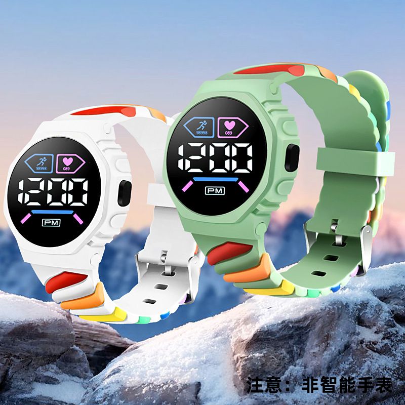 LED Digital Children Kids Watch Wristwatch for Boys Girls Waterproof Silicone Rainbow Kids Student Sport Electronic Watches