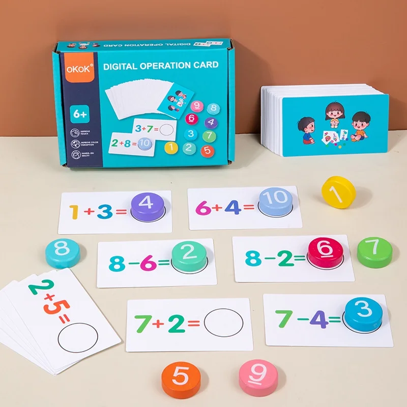 Kids Math Toys Arithmetic Card Matching Games Addition Subtraction Parish Early Educational Counting Toys for Kid