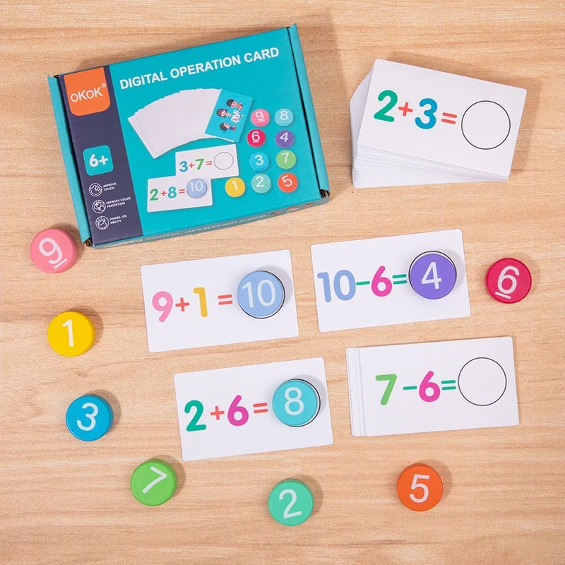 Kids Math Toys Arithmetic Card Matching Games Addition Subtraction Parish Early Educational Counting Toys for Kid