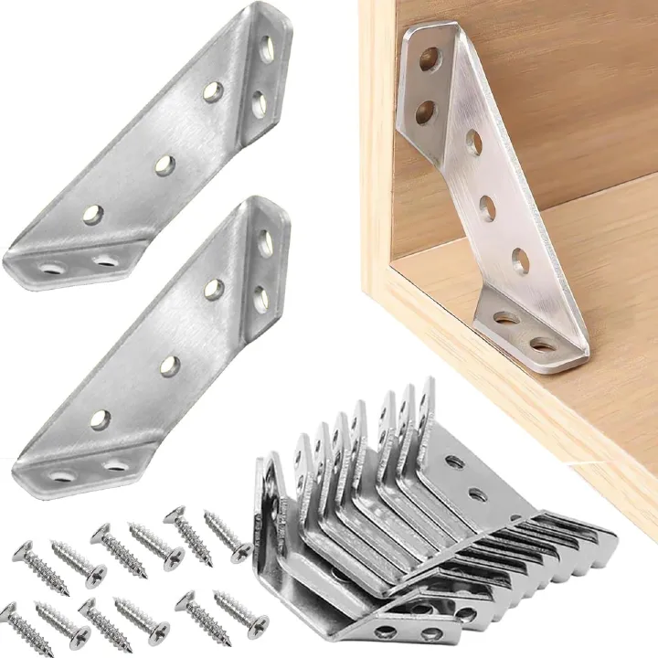 Universal Stainless Steel Furniture Corner Braces Heavy Duty Corner Brackets 10pcs/Lot