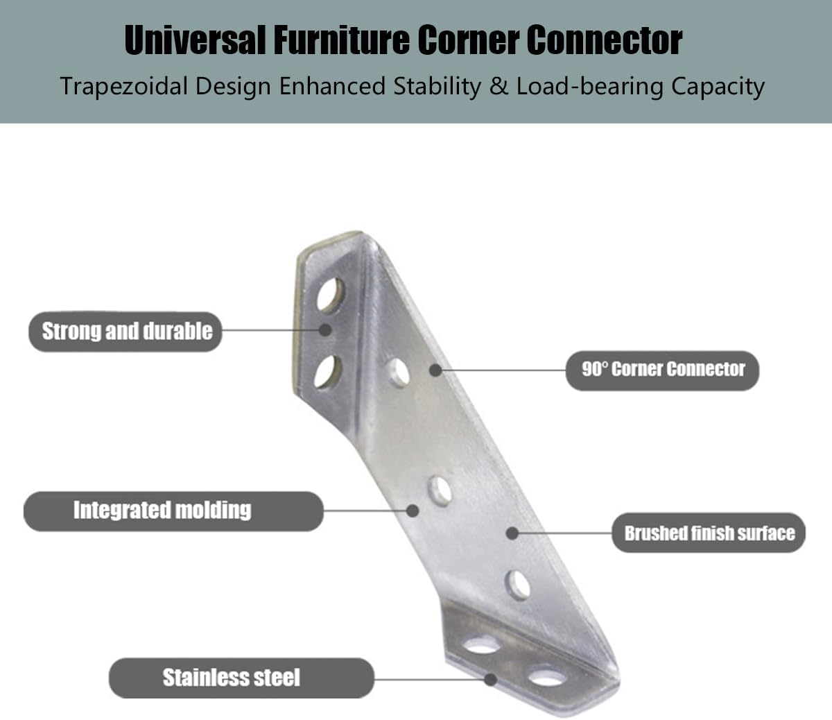 Universal Stainless Steel Furniture Corner Braces Heavy Duty Corner Brackets 10pcs/Lot