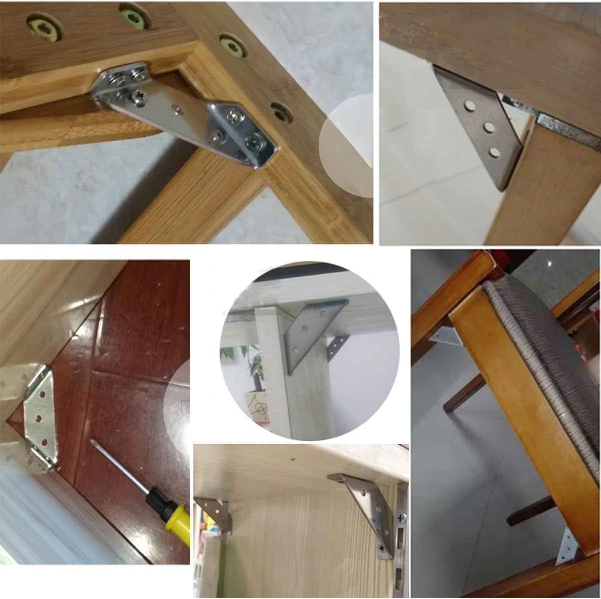 Universal Stainless Steel Furniture Corner Braces Heavy Duty Corner Brackets 10pcs/Lot