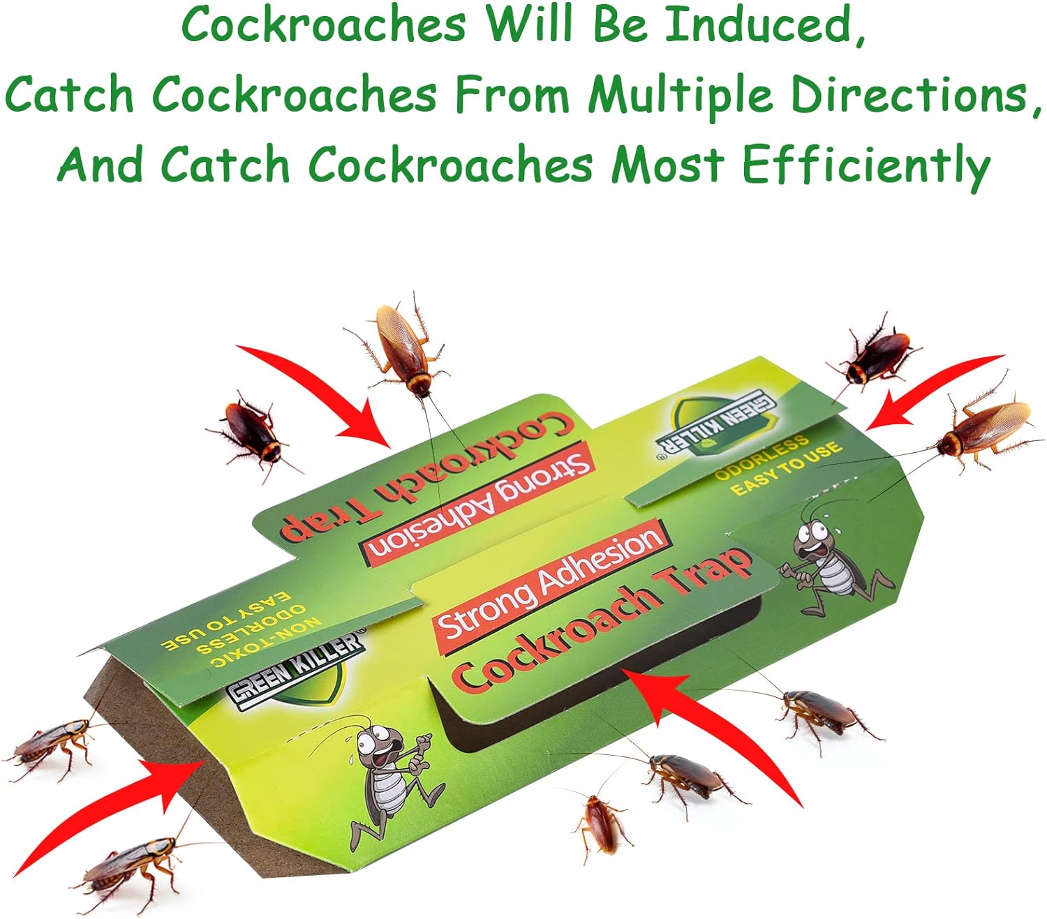 10 pcs Professional Cockroach Trap - Multi-Entry Bait Station for Fast Roach Control & Elimination, Cockroach Trap, Roach Motel, Pet Friendly Roach Killer Indoor for Roach, Ants, Spiders, Bugs