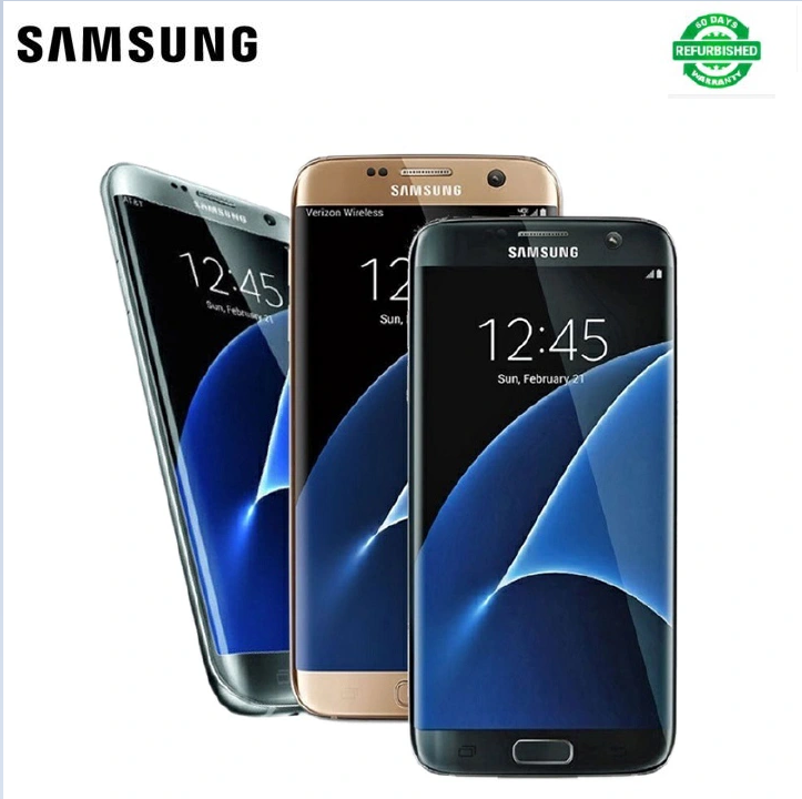 Refurbished phone Samsung Galaxy S7 edge dual sim Unlocked 4G+128GB WIFI Good Camera 12MP Smartphone screen with a line