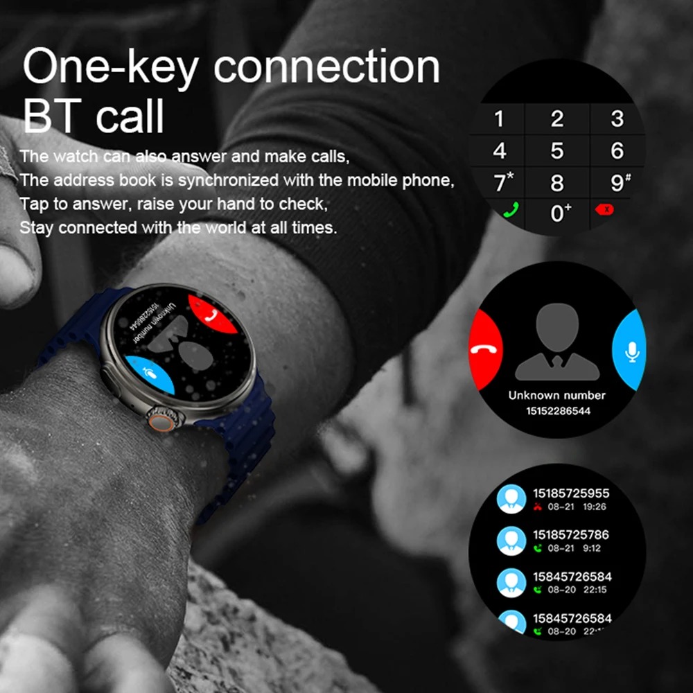 Z78 Ultra Smartwatch NFC Wireless Charging Men Women Smart Watch Bluetooth Call Blood Pressure AI Voice Assistant Game