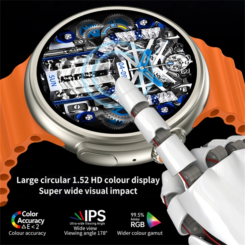 Z78 Ultra Smartwatch NFC Wireless Charging Men Women Smart Watch Bluetooth Call Blood Pressure AI Voice Assistant Game