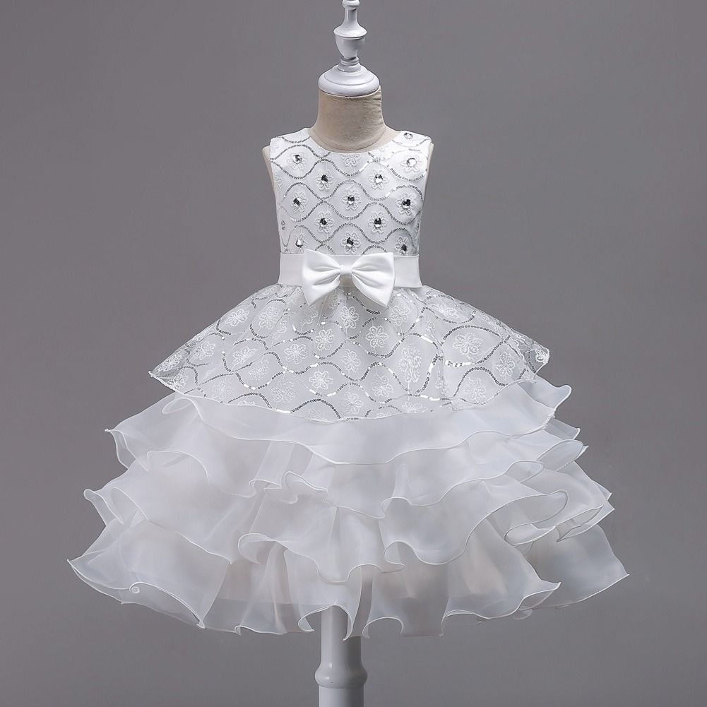 2024 African Popular Flower Baby Pompadour Dress Dress Girls' wedding Dress Shaggy Dress Large Children with Diamond Princess Stage Dress p Children's Festival Party Princess Dress  Element