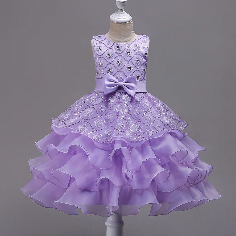 2024 African Popular Flower Baby Pompadour Dress Dress Girls' wedding Dress Shaggy Dress Large Children with Diamond Princess Stage Dress p Children's Festival Party Princess Dress  Element