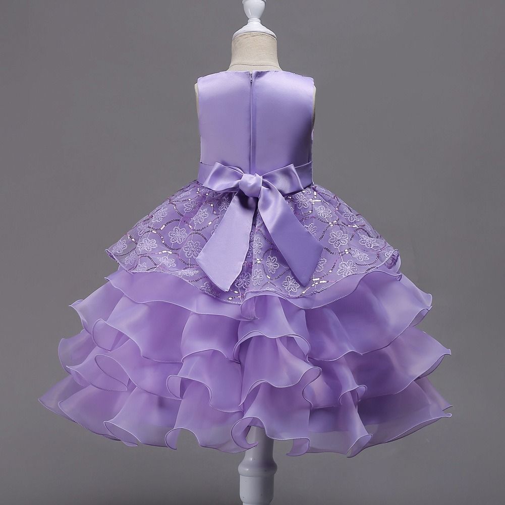2024 African Popular Flower Baby Pompadour Dress Dress Girls' wedding Dress Shaggy Dress Large Children with Diamond Princess Stage Dress p Children's Festival Party Princess Dress  Element