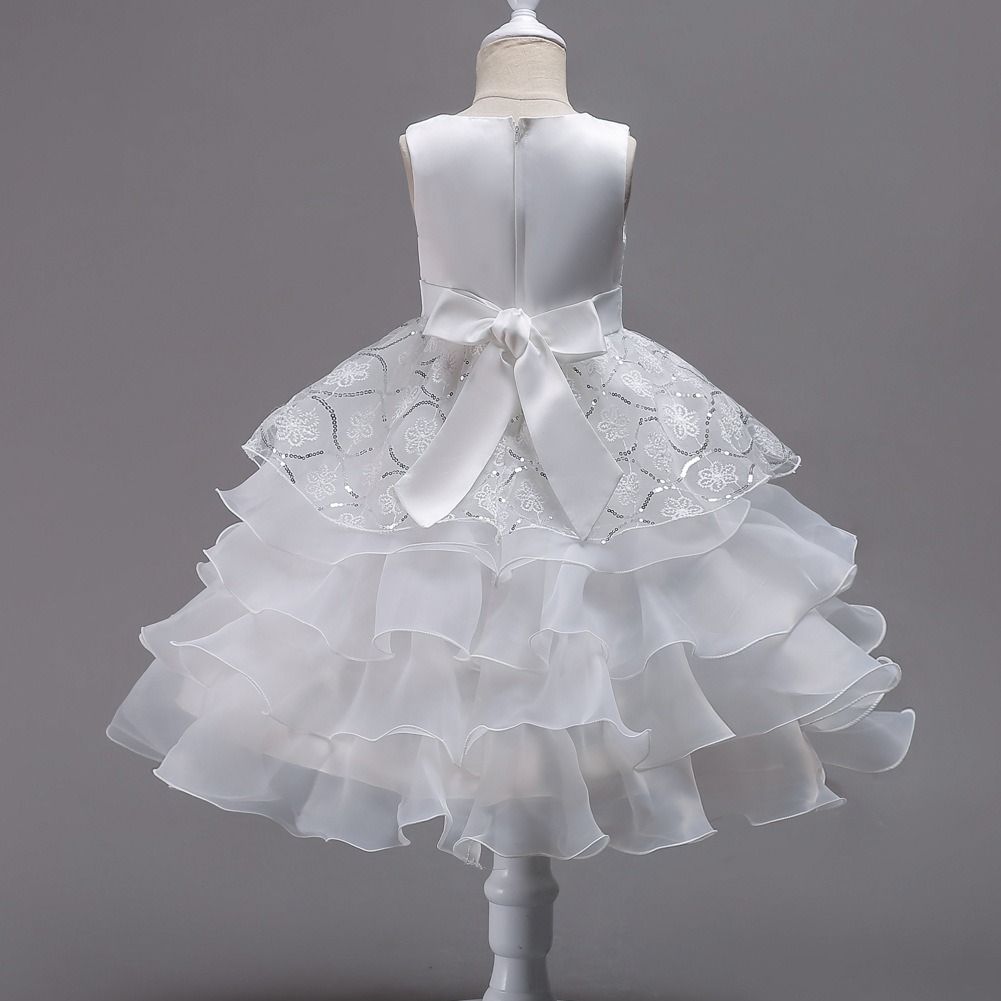 2024 African Popular Flower Baby Pompadour Dress Dress Girls' wedding Dress Shaggy Dress Large Children with Diamond Princess Stage Dress p Children's Festival Party Princess Dress  Element