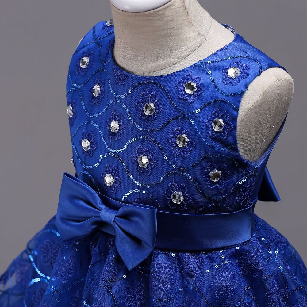 2024 African Popular Flower Baby Pompadour Dress Dress Girls' wedding Dress Shaggy Dress Large Children with Diamond Princess Stage Dress p Children's Festival Party Princess Dress  Element