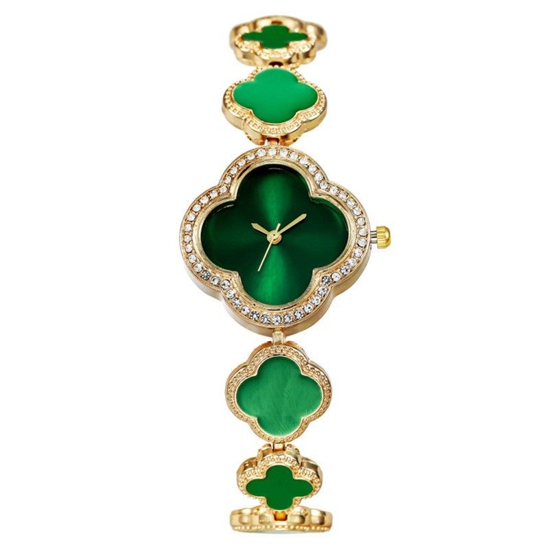 Elegant Luxury New Style Casual Ladies Women's Shell Dial Watches  Fashion Petal Clover Women Clothing Decoration Bracelet Watches Girl Students Popuar Gift Watches