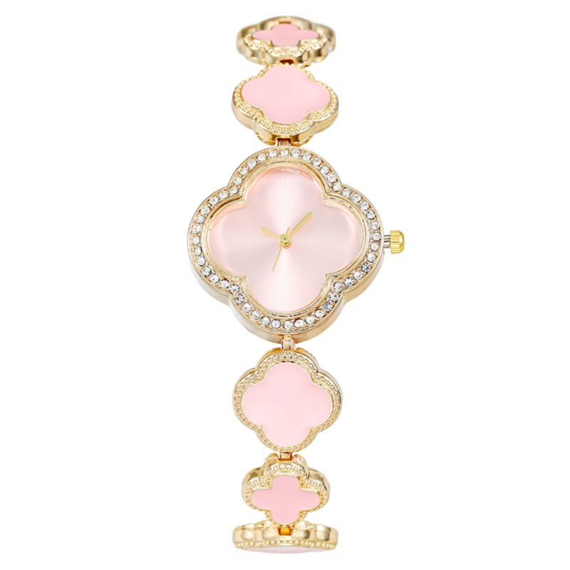 Elegant Luxury New Style Casual Ladies Women's Shell Dial Watches  Fashion Petal Clover Women Clothing Decoration Bracelet Watches Girl Students Popuar Gift Watches