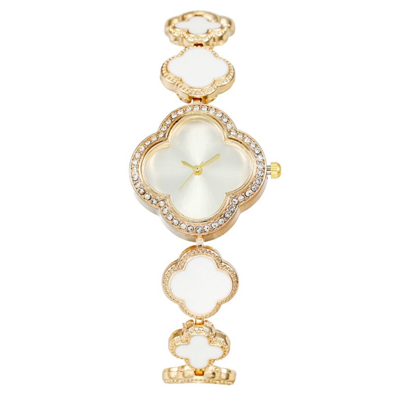 Elegant Luxury New Style Casual Ladies Women's Shell Dial Watches  Fashion Petal Clover Women Clothing Decoration Bracelet Watches Girl Students Popuar Gift Watches