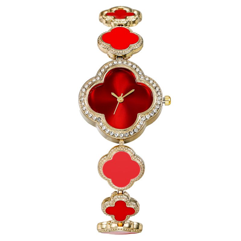Elegant Luxury New Style Casual Ladies Women's Shell Dial Watches  Fashion Petal Clover Women Clothing Decoration Bracelet Watches Girl Students Popuar Gift Watches