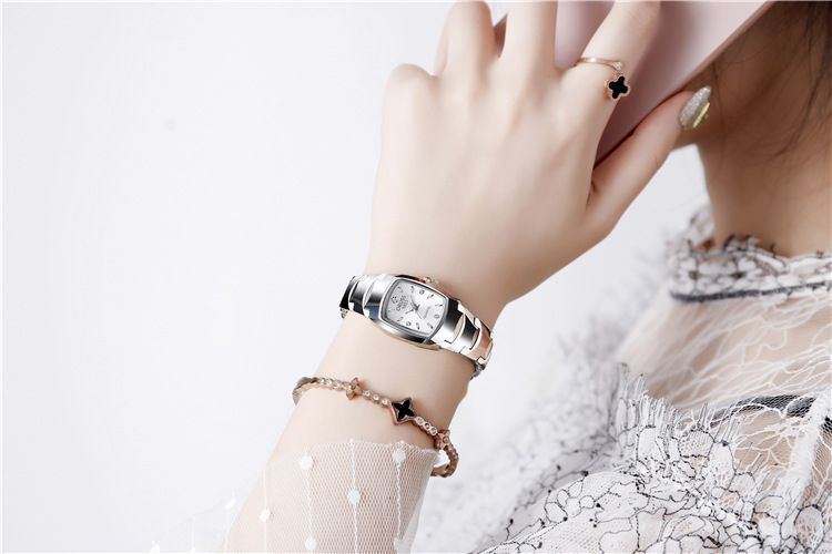 Popular Office Lady Women Dual Calendar Square Watch Popular High Quality 30M Waterproof Steel Band Calendar Women Watches Luminous Business Women's Date Watches Lovers' Ladies Leisure Metal Watches