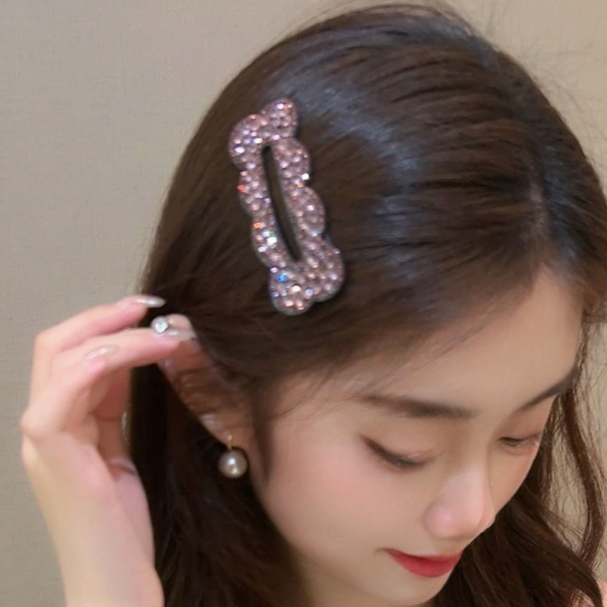 Fashion new 2024 Africa Korean Version Xiaoxiang Wind Ins Hair Clip Rhinobit BB Clip Rhinobit Edge Clip Bangs Hair Clip Headpiece Bangs Side Plush Hair Clip Hair for Wife Children's Hair Hair Clip