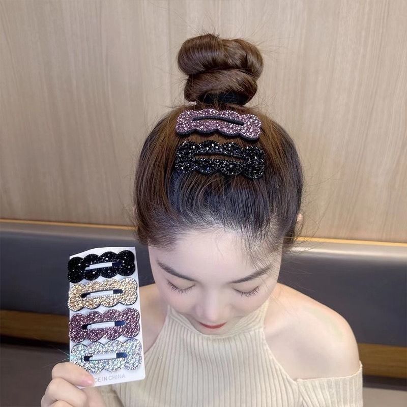 Fashion new 2024 Africa Korean Version Xiaoxiang Wind Ins Hair Clip Rhinobit BB Clip Rhinobit Edge Clip Bangs Hair Clip Headpiece Bangs Side Plush Hair Clip Hair for Wife Children's Hair Hair Clip