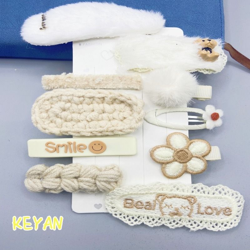 Fashion new 2024 Africa Korean Version Xiaoxiang Wind Ins Hair Clip Rhinobit BB Clip Rhinobit Edge Clip Bangs Hair Clip Headpiece Bangs Side Plush Hair Clip Hair for Wife Children's Hair Hair Clip