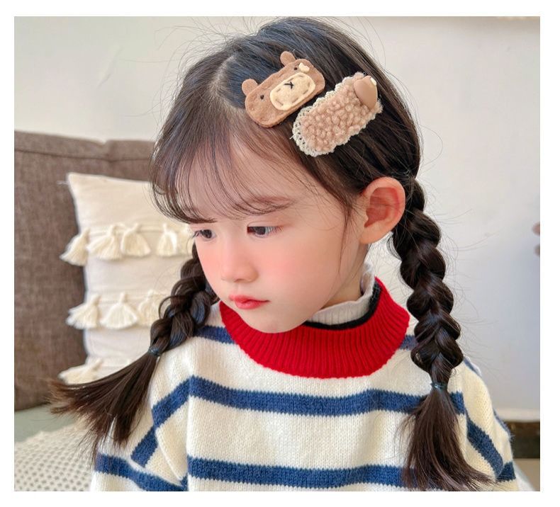 Fashion new 2024 Africa Korean Version Xiaoxiang Wind Ins Hair Clip Rhinobit BB Clip Rhinobit Edge Clip Bangs Hair Clip Headpiece Bangs Side Plush Hair Clip Hair for Wife Children's Hair Hair Clip