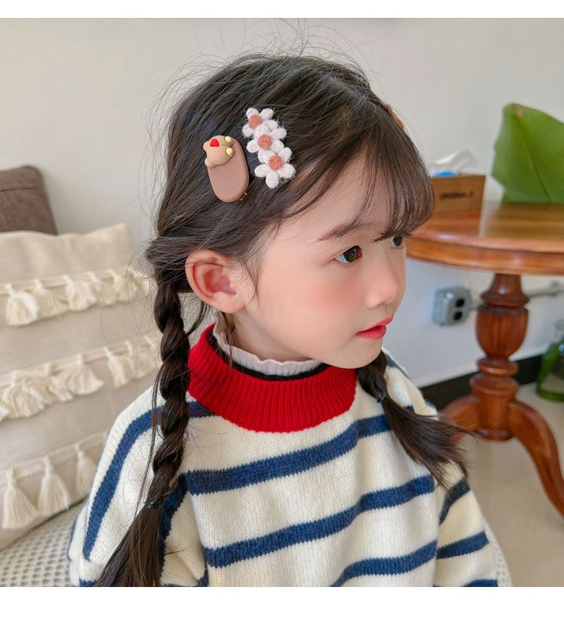 Fashion new 2024 Africa Korean Version Xiaoxiang Wind Ins Hair Clip Rhinobit BB Clip Rhinobit Edge Clip Bangs Hair Clip Headpiece Bangs Side Plush Hair Clip Hair for Wife Children's Hair Hair Clip