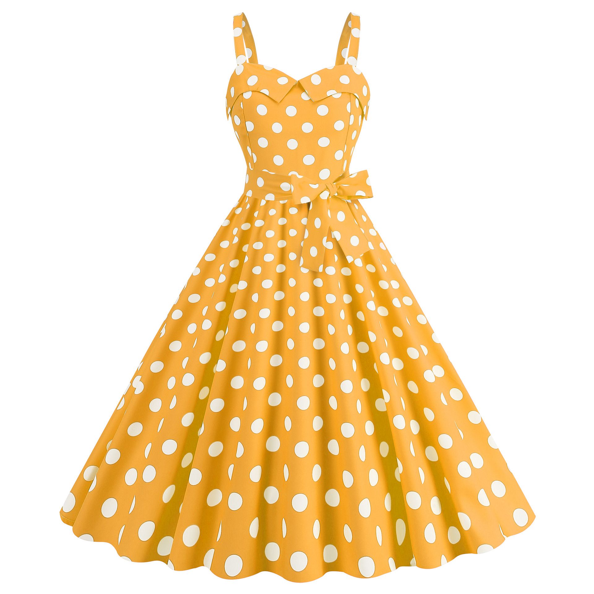 Hot Selling Barbie Pink Suspender Party Casual Polka Dot Women Evening Dresses  Checkered Printed Sweet Girls Students Office Ladies Favorite Shopping Long Swing Skirt