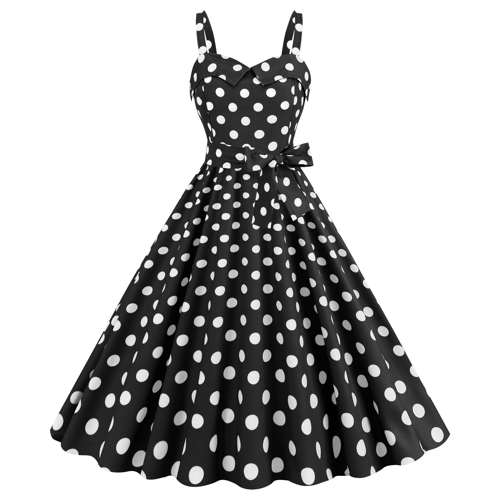 Hot Selling Barbie Pink Suspender Party Casual Polka Dot Women Evening Dresses  Checkered Printed Sweet Girls Students Office Ladies Favorite Shopping Long Swing Skirt
