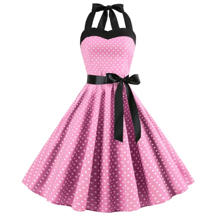Large Quantity Selling New Polka Dot Strapless Women Evening Dresses Retro Large Hem Girls Long Skirts Parties Concerts Girls Formal Casual Dress