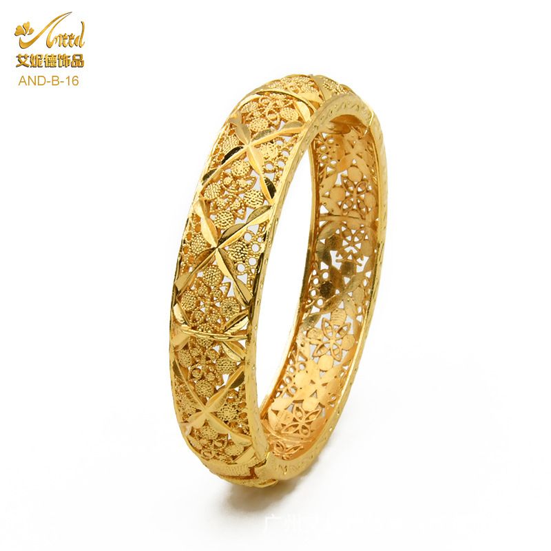 Hot Selling Alloy Gold-Plated Fashionable Bride Wedding Accessories Light Luxury Style Women's Wedding Sand Gold Bracelets Jewelry Wholesale