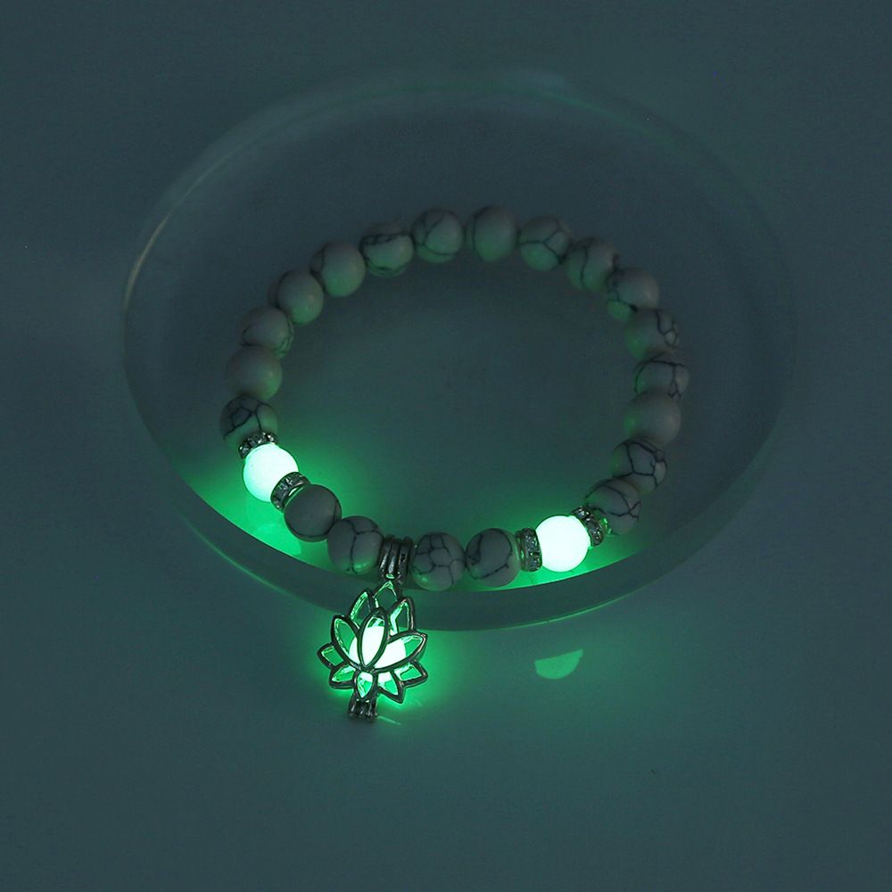 2024 Fashion New Product Yoga Turquoise Night Glow Lotus Bracelet Multi color Fluorescent Men's And Women's Fashion Accessories Bracelet Simple And Grand Bracelet