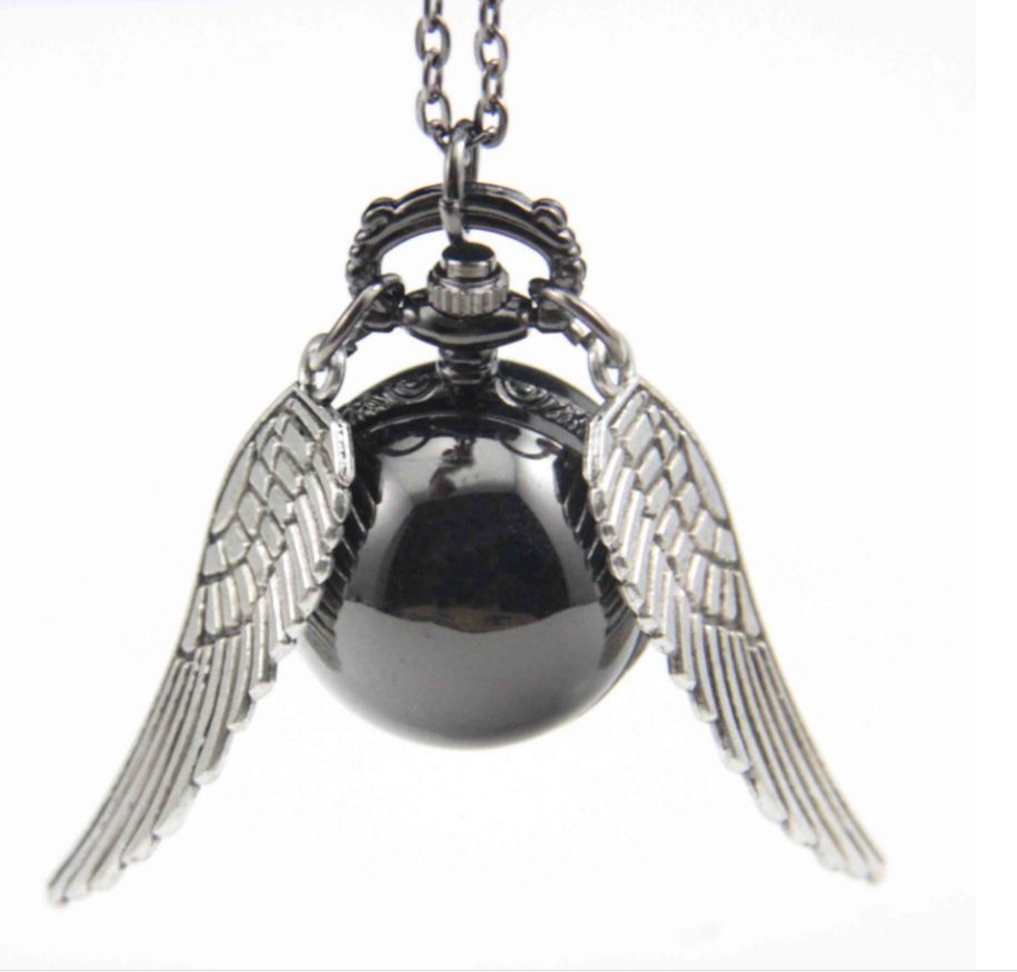 Harry Potter Thief Pocket Watch Necklace Harry Potter Multi Color Retro Pocket Watch New Stock Small Light Ball Big Wings Pocket Watch Student Watch Retro Watch Pocket Watch