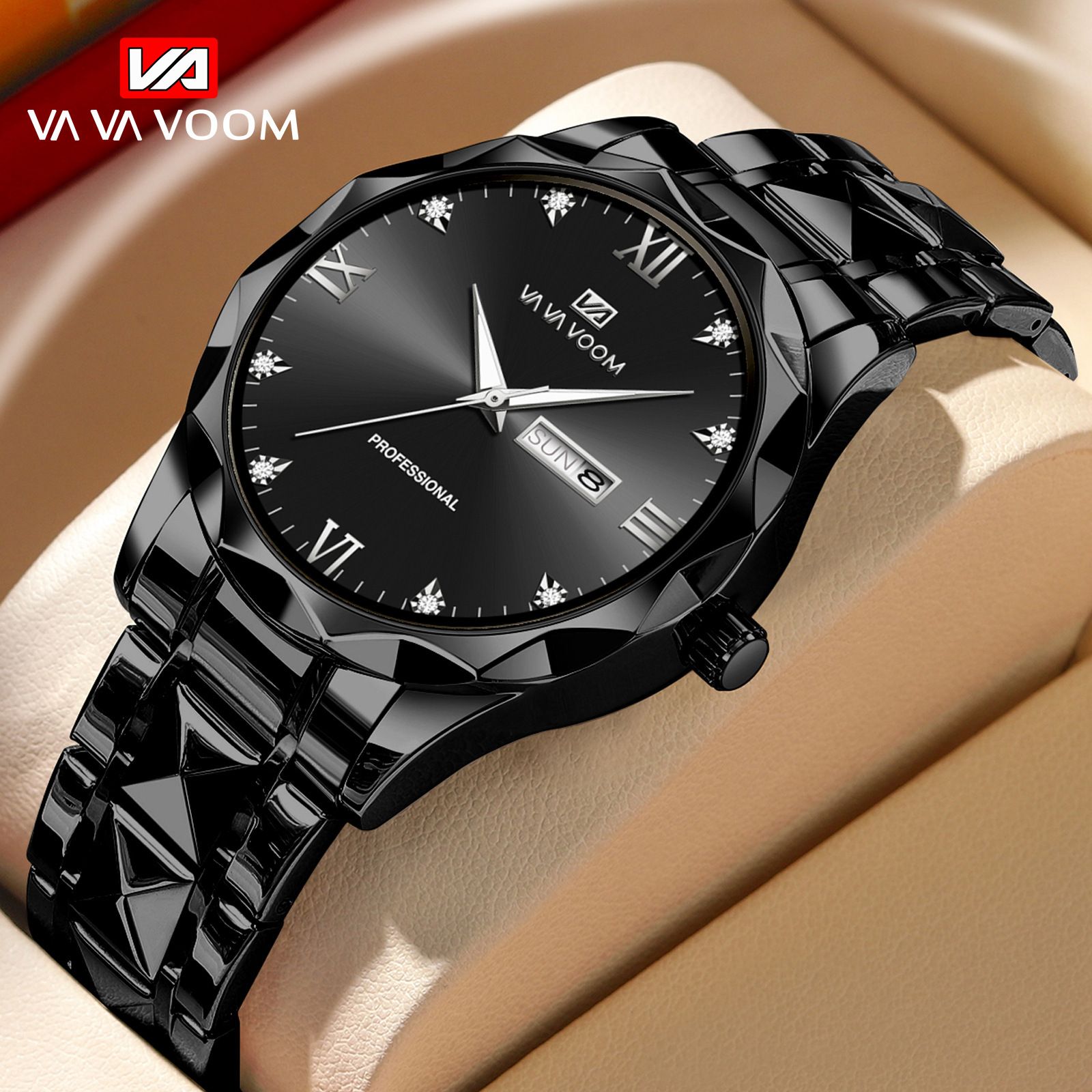New Winner Mechanical Watch Men's Fashion Leisure  Classic Fashion Hollow Water Diamond Manual Mechanical Watch Men's Business Watch Waterproof Night Glow Calendar Watch Cool Boys Fashion Watch